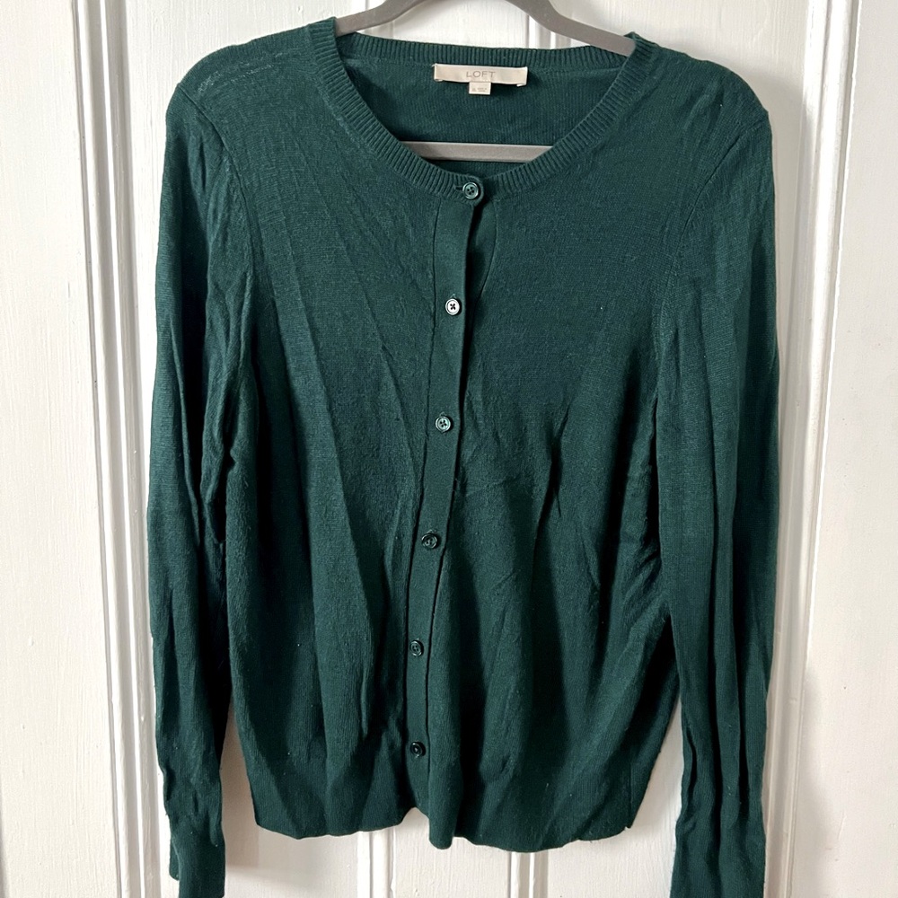 Loft Green Cardigan Size XL